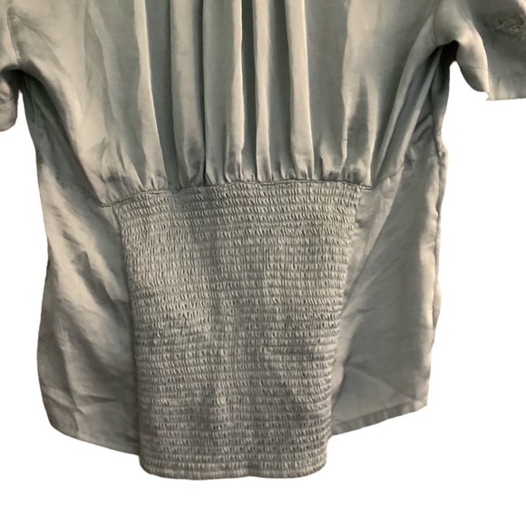 Vintage FREE PEOPLE Light Green Lace V-Neck  Embroidered Blouse-SIze Small - Picture 10 of 10